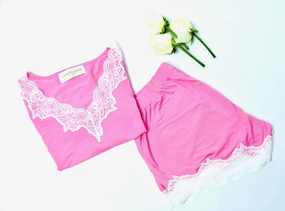 Hot PINK Soft Shorts PJ set