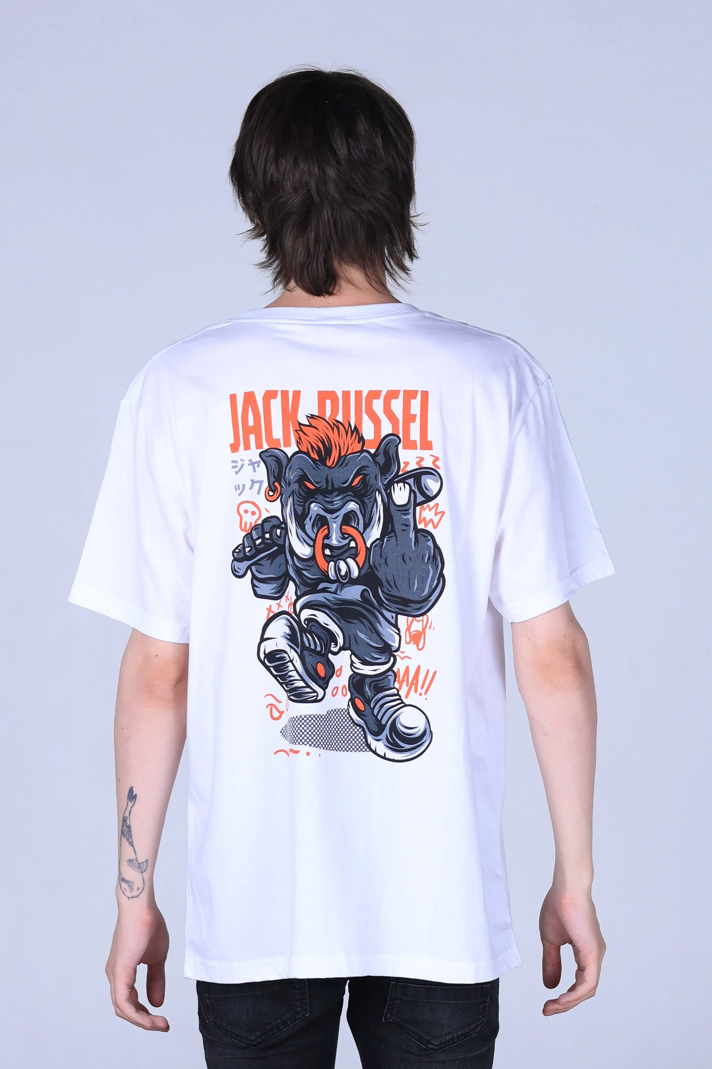 Jack Russel - Men T-Shirts - Klassik TJ-OZ10/WH  Oversized Boar White