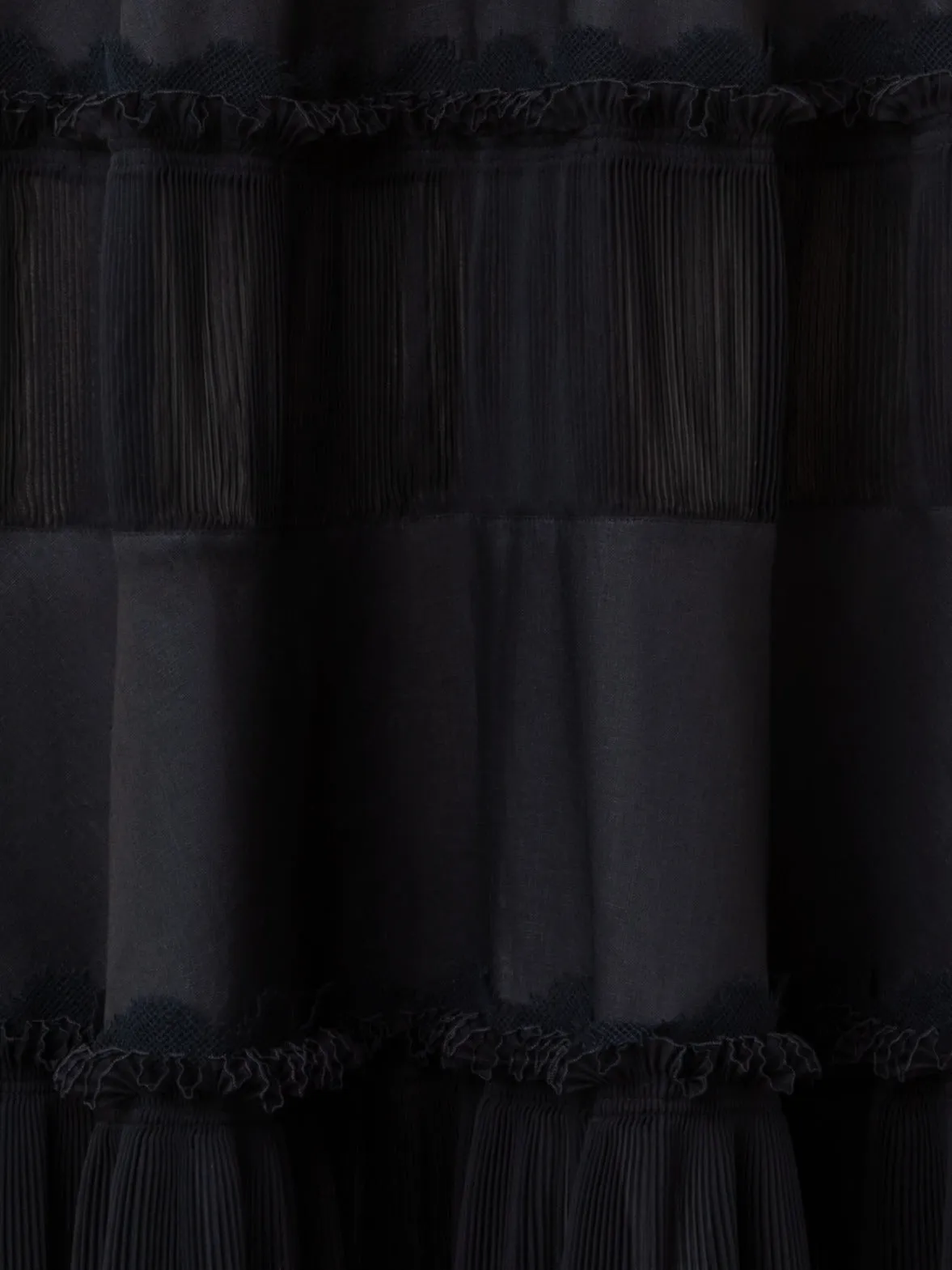 Long Silk Crpe Dress with Lace Details