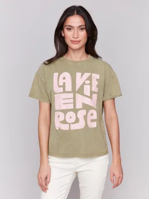 Loose Fit Graphic T-Shirt - Celadon