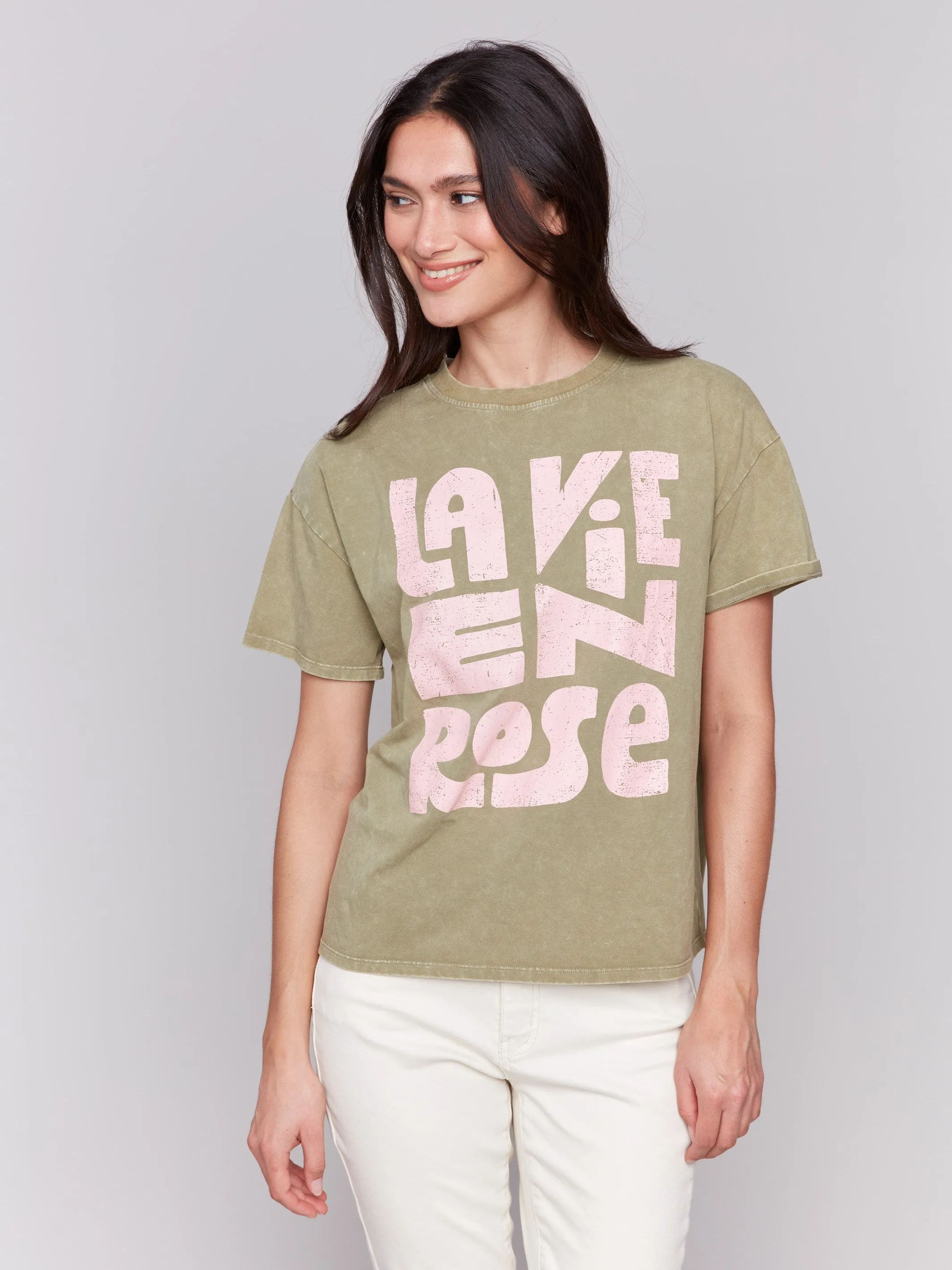 Loose Fit Graphic T-Shirt - Celadon