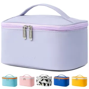 Meiyuuo Makeup Bag Cosmetic Bags Small for Women Zipper Pouch for Purse Essentials Makeup Organizer Waterproof Cute (Light Lavender Purple)