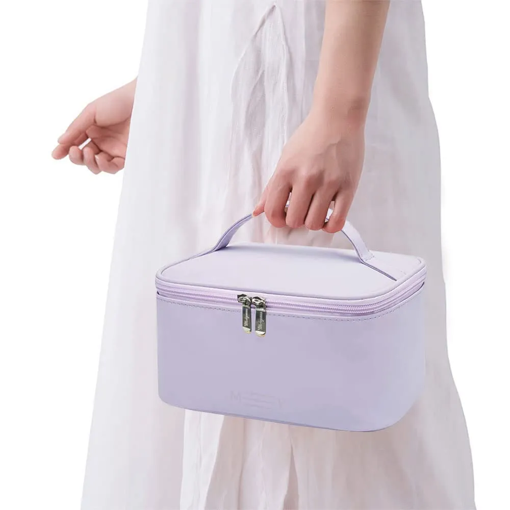 Meiyuuo Makeup Bag Cosmetic Bags Small for Women Zipper Pouch for Purse Essentials Makeup Organizer Waterproof Cute (Light Lavender Purple)