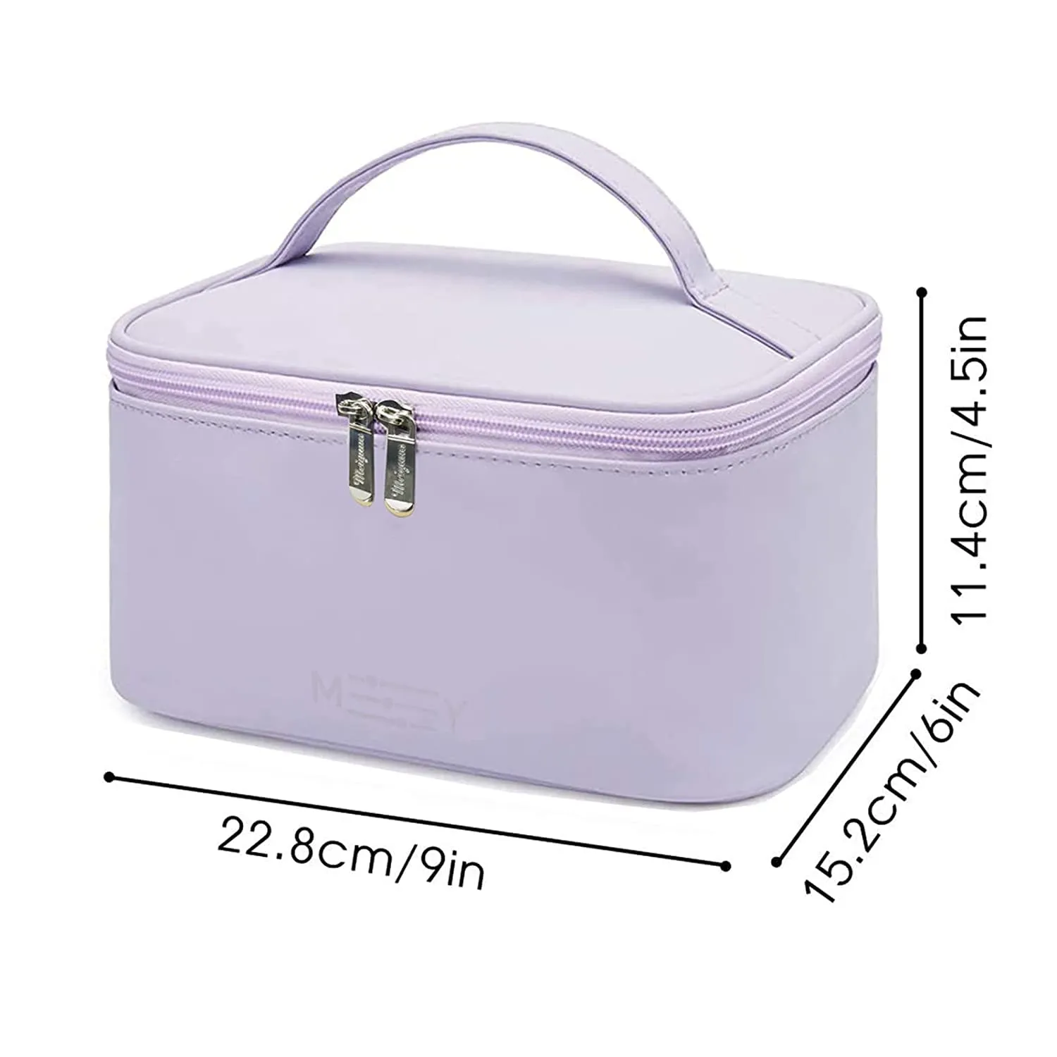 Meiyuuo Makeup Bag Cosmetic Bags Small for Women Zipper Pouch for Purse Essentials Makeup Organizer Waterproof Cute (Light Lavender Purple)