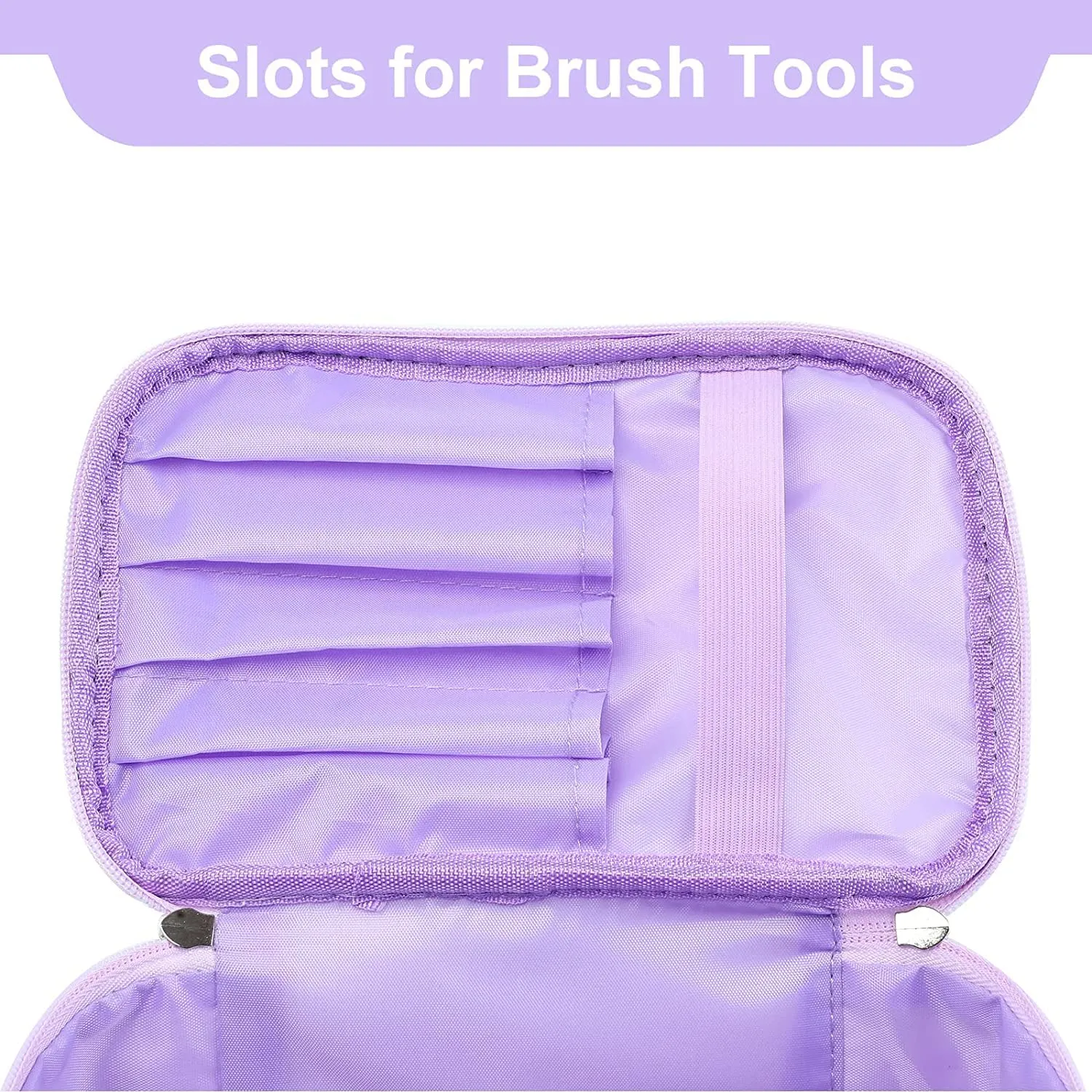 Meiyuuo Makeup Bag Cosmetic Bags Small for Women Zipper Pouch for Purse Essentials Makeup Organizer Waterproof Cute (Light Lavender Purple)