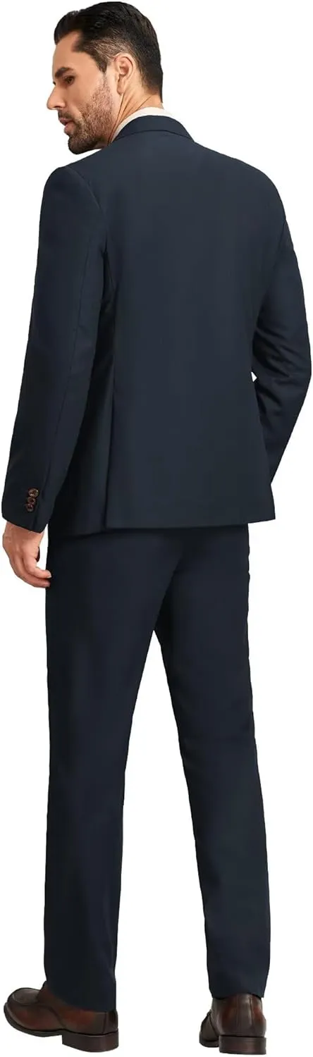 Men 3 Pieces Suits Slim Fit Formal Men Suit Blazer Vest Pants Peak Lapel Suits for Men 1 Button Prom Business Mens Tuxedo