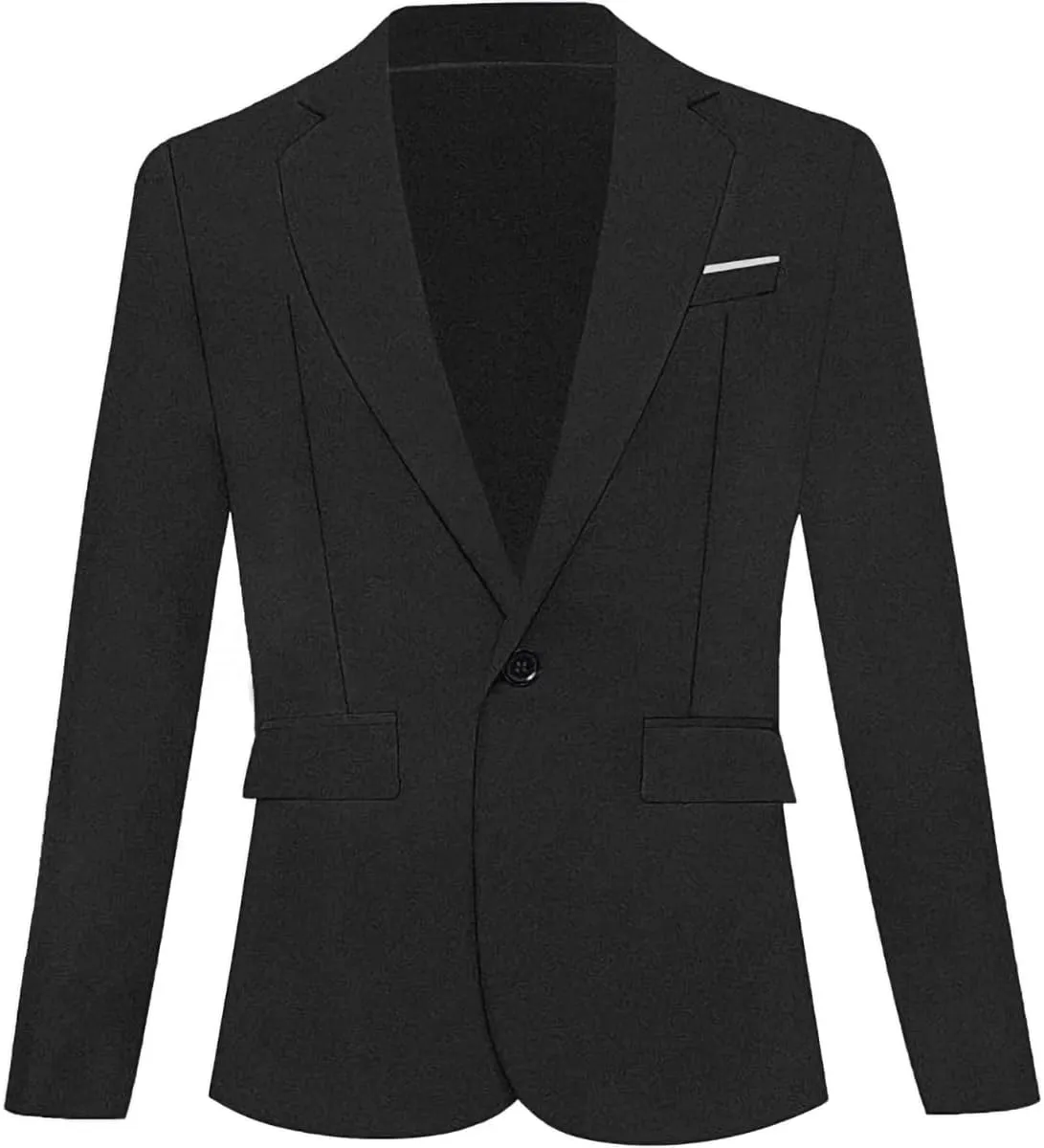 Mens Blazer,Men's One Button Suit Jacket Slim Fit Casual Dinner Wedding Party Prom Business Coat