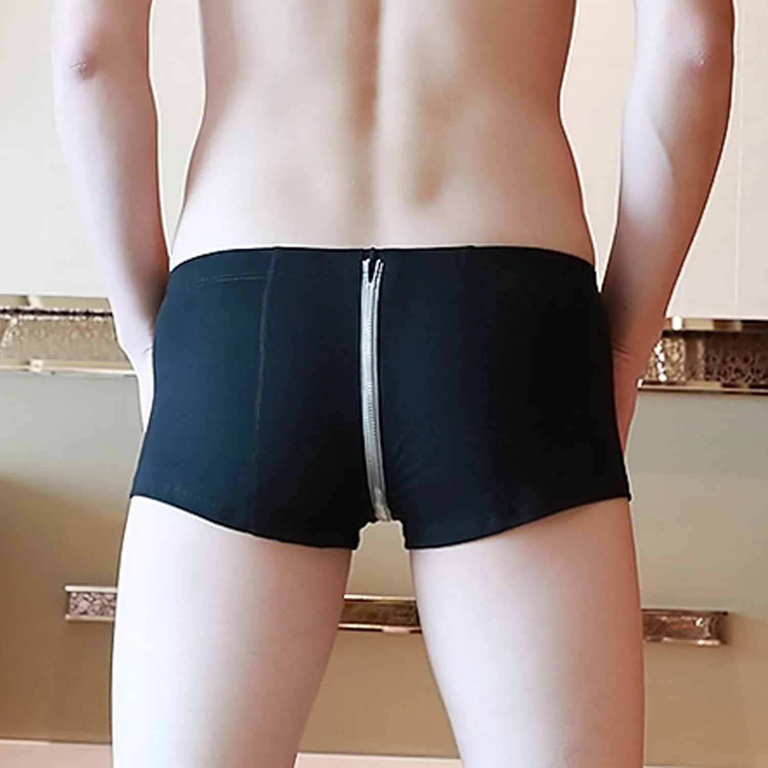 Mens Dual Pouch Elephant Underwear Trunk Boxer Briefs with Cup Pouch Custom Latest Mens Underwear