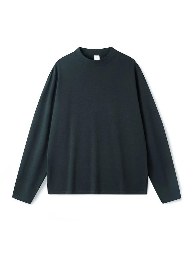 Men's Long-Sleeve Round Neck T-Shirt, Loose and Skin-Friendly Base Layer