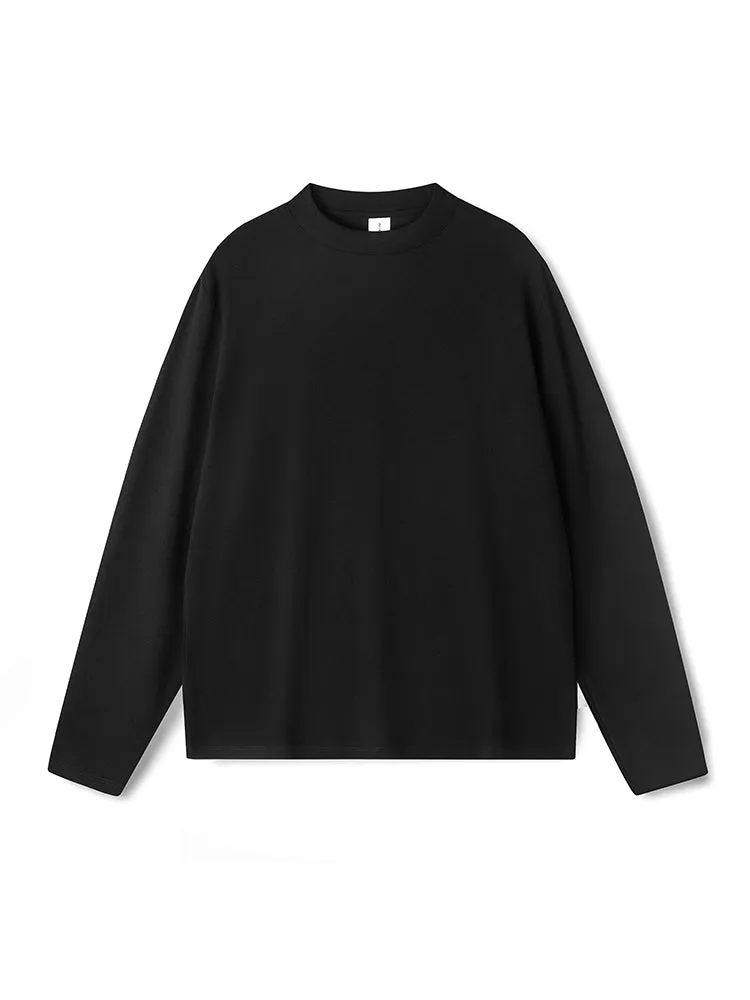 Men's Long-Sleeve Round Neck T-Shirt, Loose and Skin-Friendly Base Layer