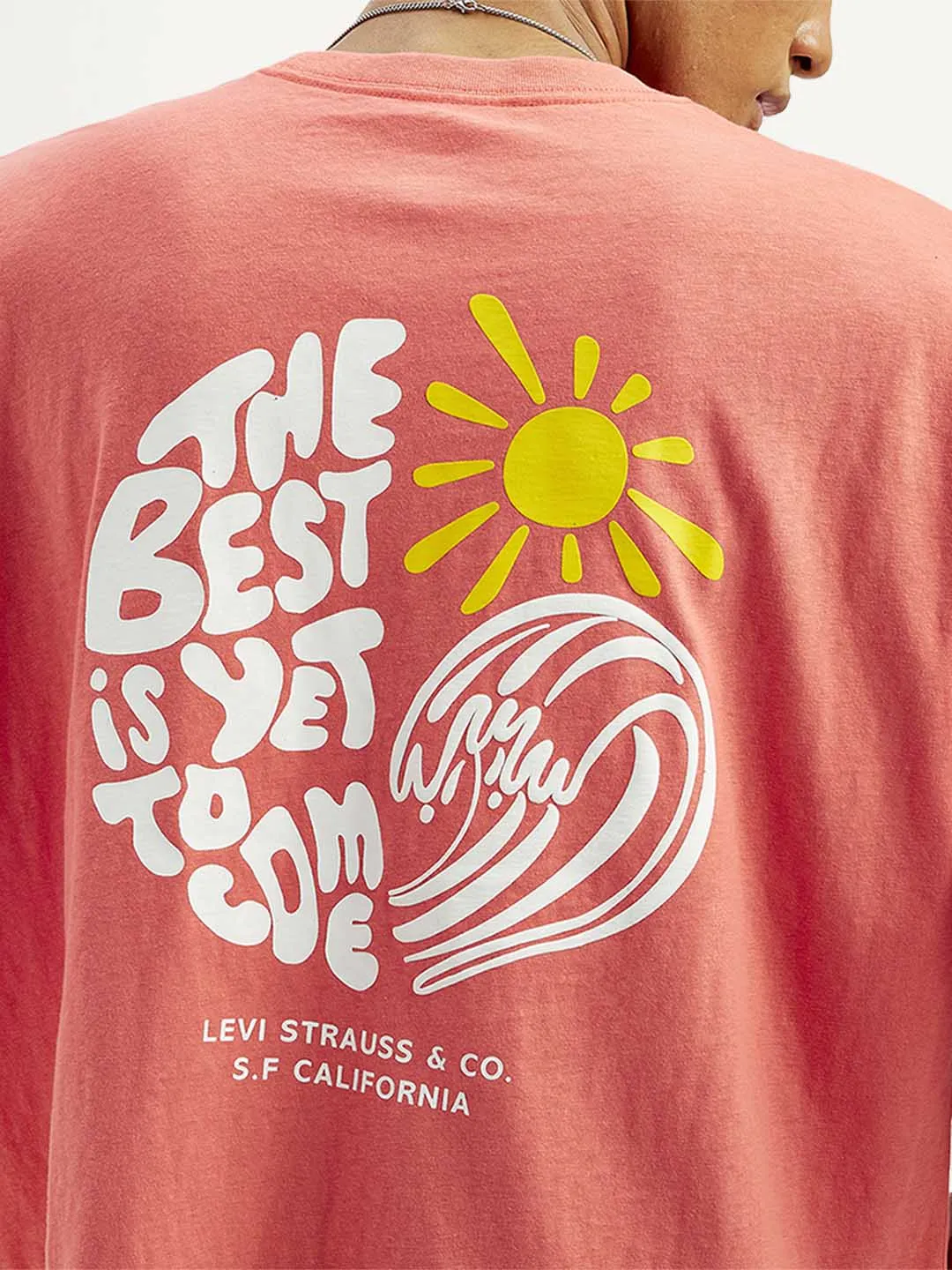 Men's Solid Loose Fit Graphic T-Shirt