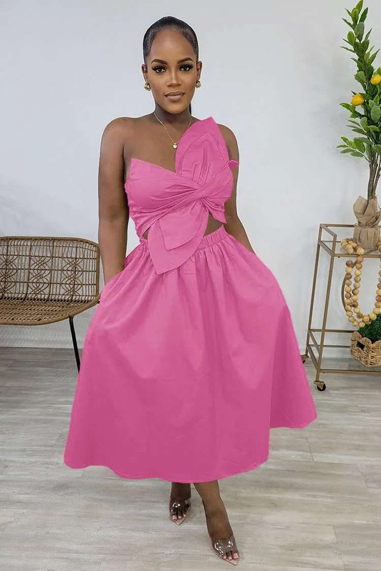 Midi Dresses for Women Casual Summer Sundresses Vacation Outfits Spaghetti Strap Smocked Women Maxi Dress with Pockets