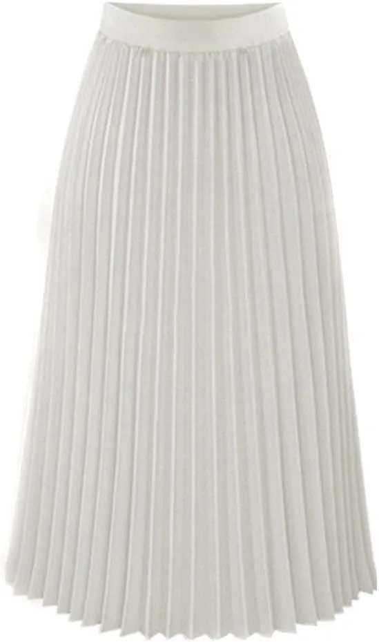 Midi Skirts for Women Solid Womens Midi Waist Pleated Elastic Skirt Maxi Elegant Skirts Women's Skirt Suits for