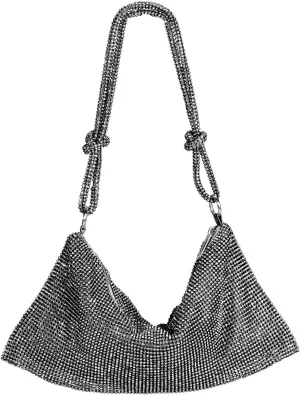 MIFXIN Women Rhinestone Evening Bag Handbag Bling Crystal Clutch Shoulder Bag Shiny Purse for Party Wedding