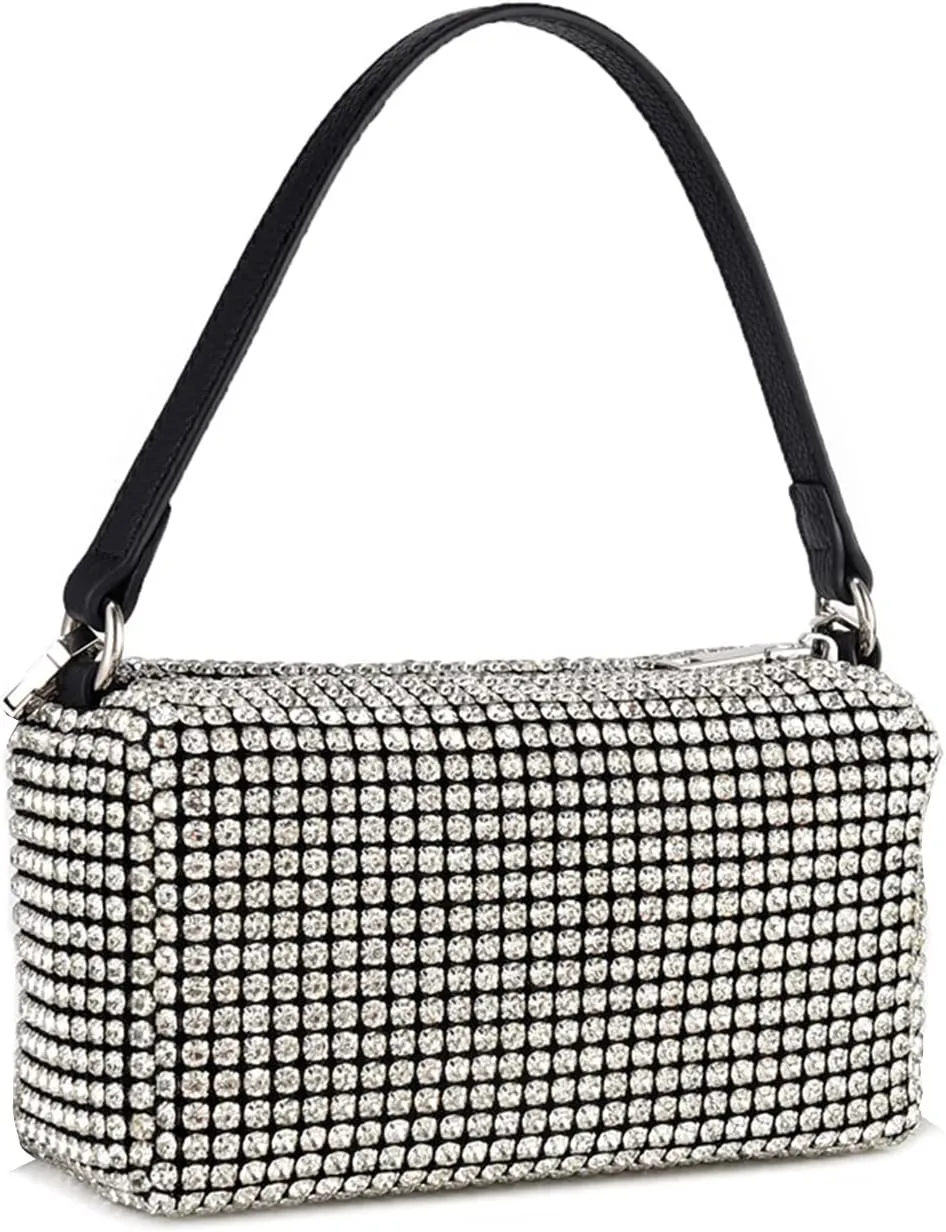 MIFXIN Women Rhinestone Handbag Evening Bag Lady Girl Bling Crystal Purse Clutch Shoulder Bag for Wedding Party