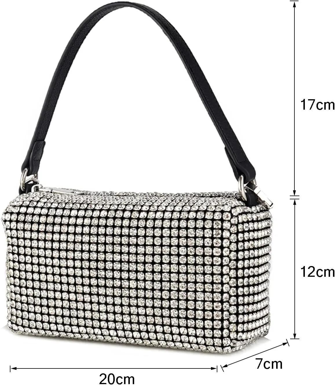 MIFXIN Women Rhinestone Handbag Evening Bag Lady Girl Bling Crystal Purse Clutch Shoulder Bag for Wedding Party