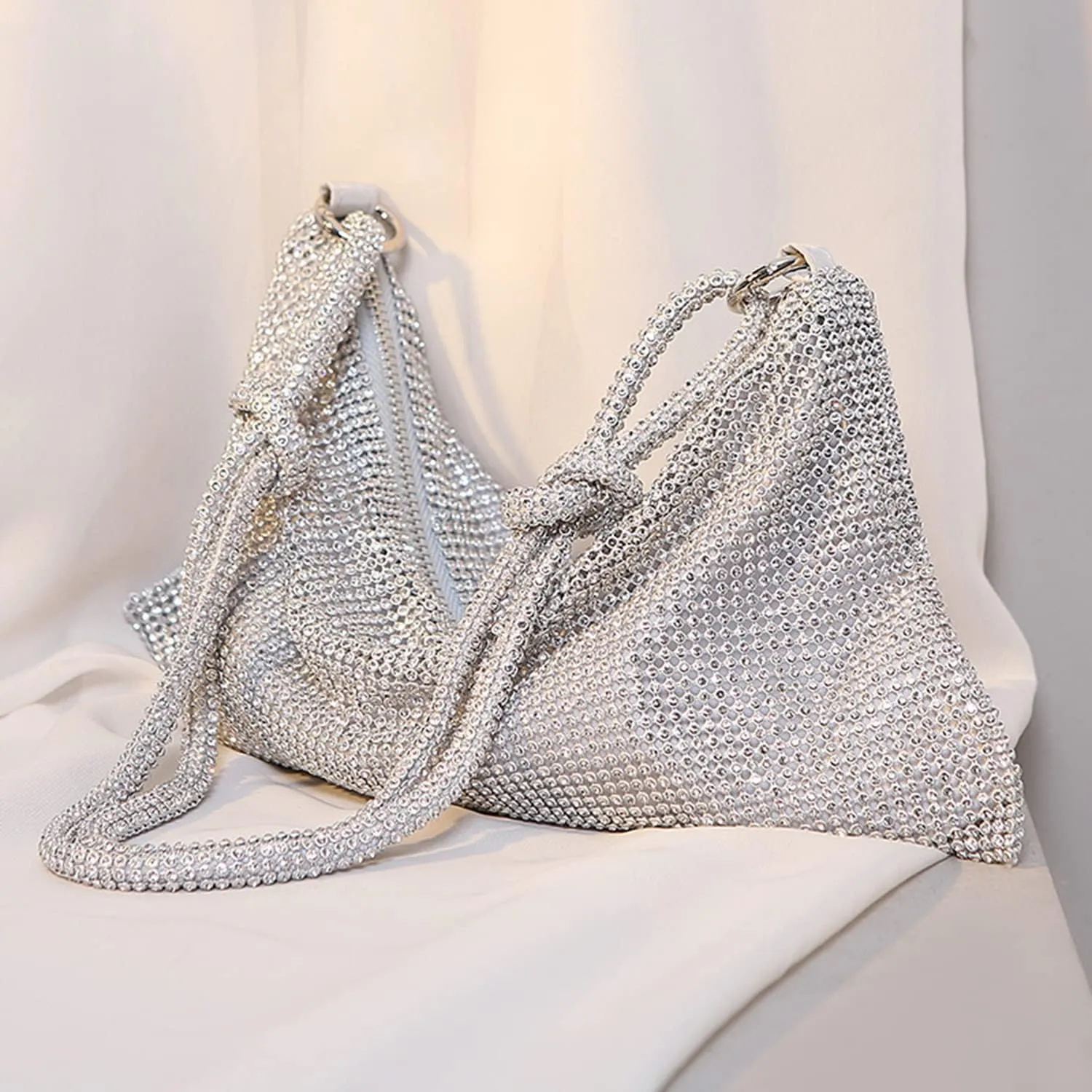 MIFXIN Women Rhinestone Handbag Evening Bag Lady Girl Bling Crystal Purse Clutch Shoulder Bag for Wedding Party