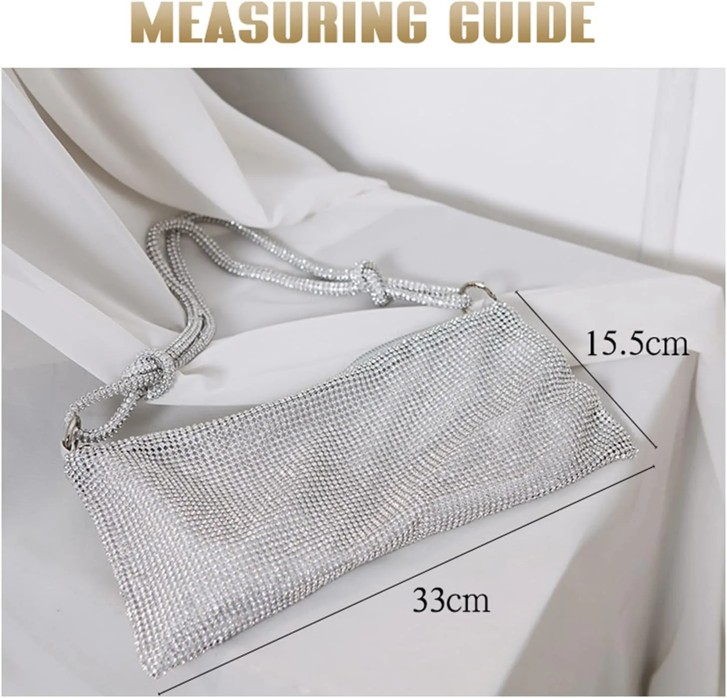 MIFXIN Women Rhinestone Handbag Evening Bag Lady Girl Bling Crystal Purse Clutch Shoulder Bag for Wedding Party