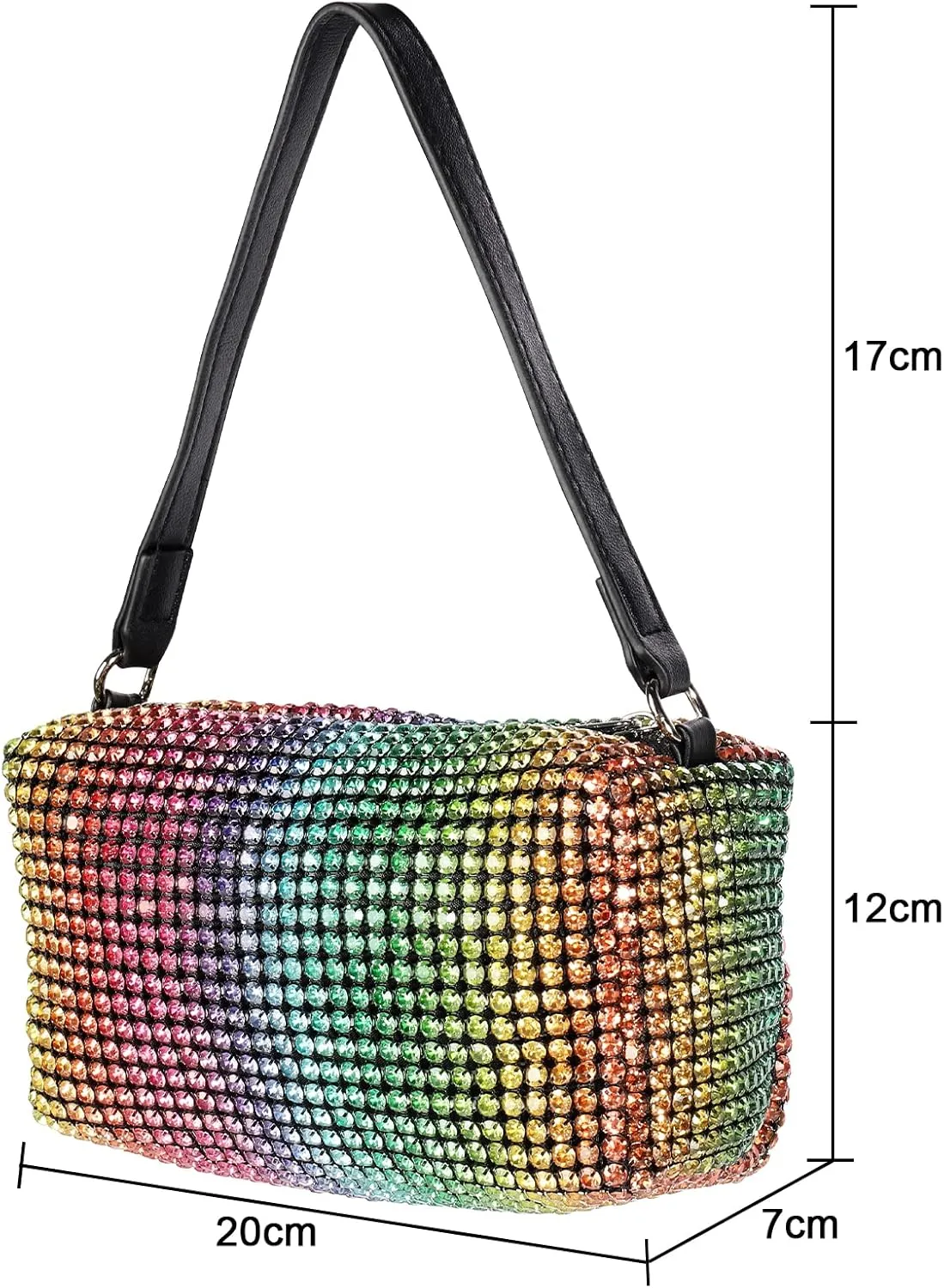MIFXIN Women Rhinestone Handbag Evening Bag Lady Girl Bling Crystal Purse Clutch Shoulder Bag for Wedding Party