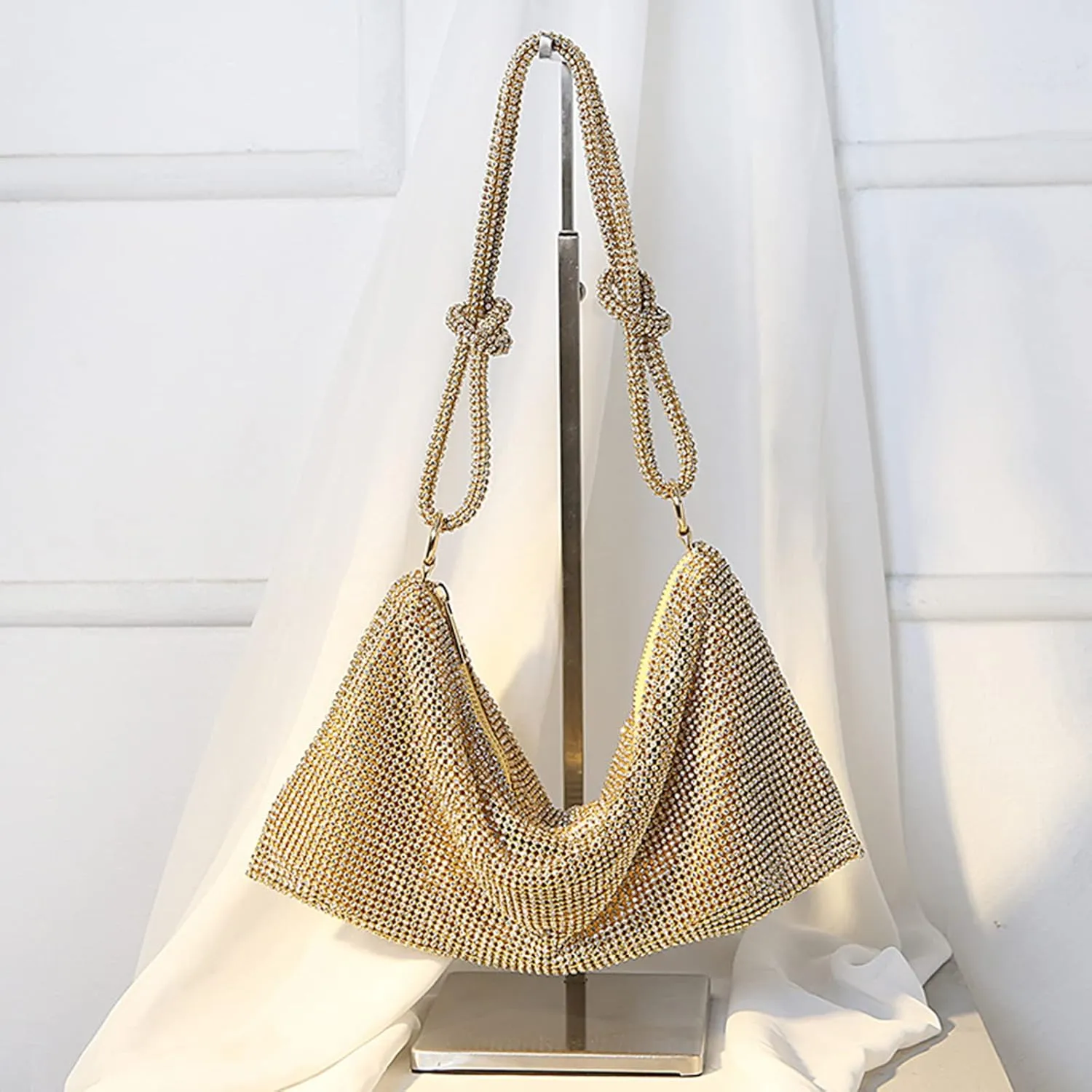 MIFXIN Women Rhinestone Handbag Evening Bag Lady Girl Bling Crystal Purse Clutch Shoulder Bag for Wedding Party