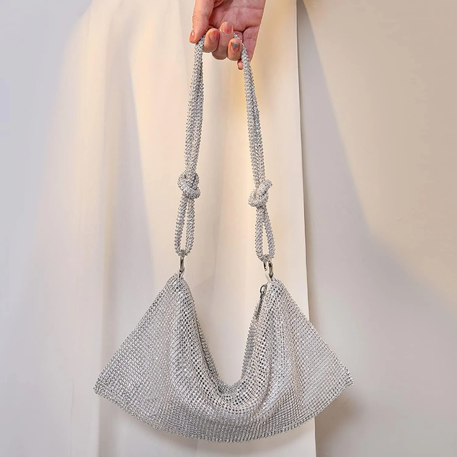 MIFXIN Women Rhinestone Handbag Evening Bag Lady Girl Bling Crystal Purse Clutch Shoulder Bag for Wedding Party