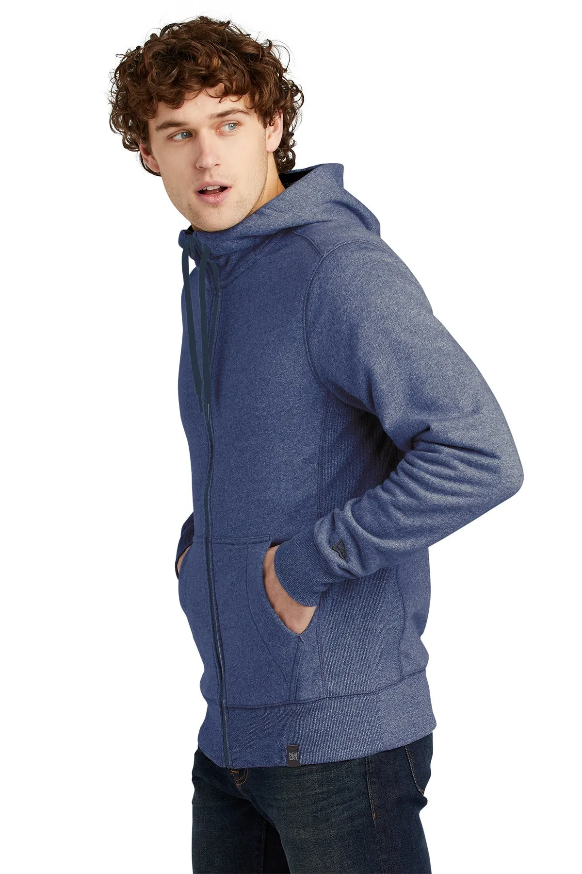 New Era French Terry Custom Zip Hoodies, Dark Royal Twist