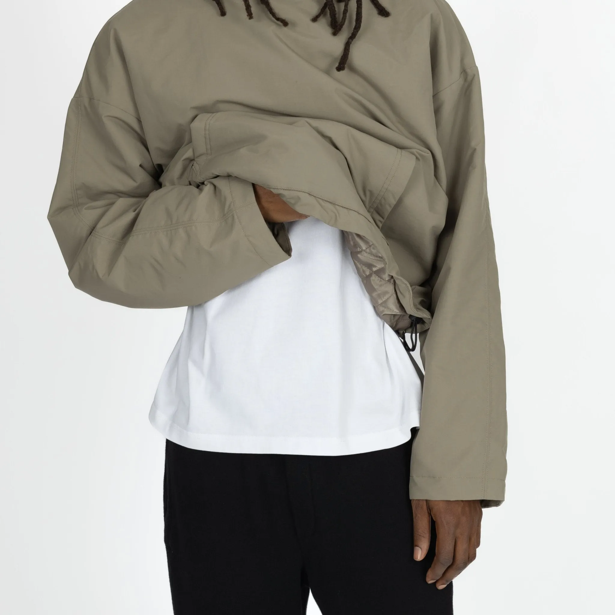 Padded Hooded Jacket - Khaki