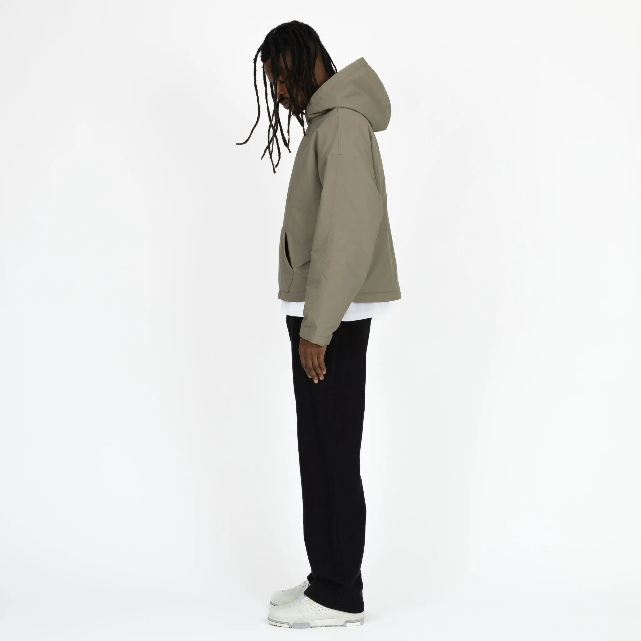 Padded Hooded Jacket - Khaki
