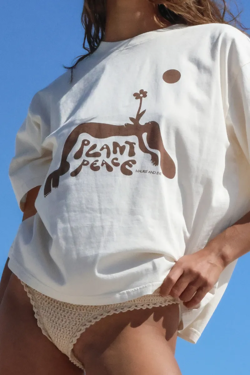 PLANT PEACE TEE - CREAM