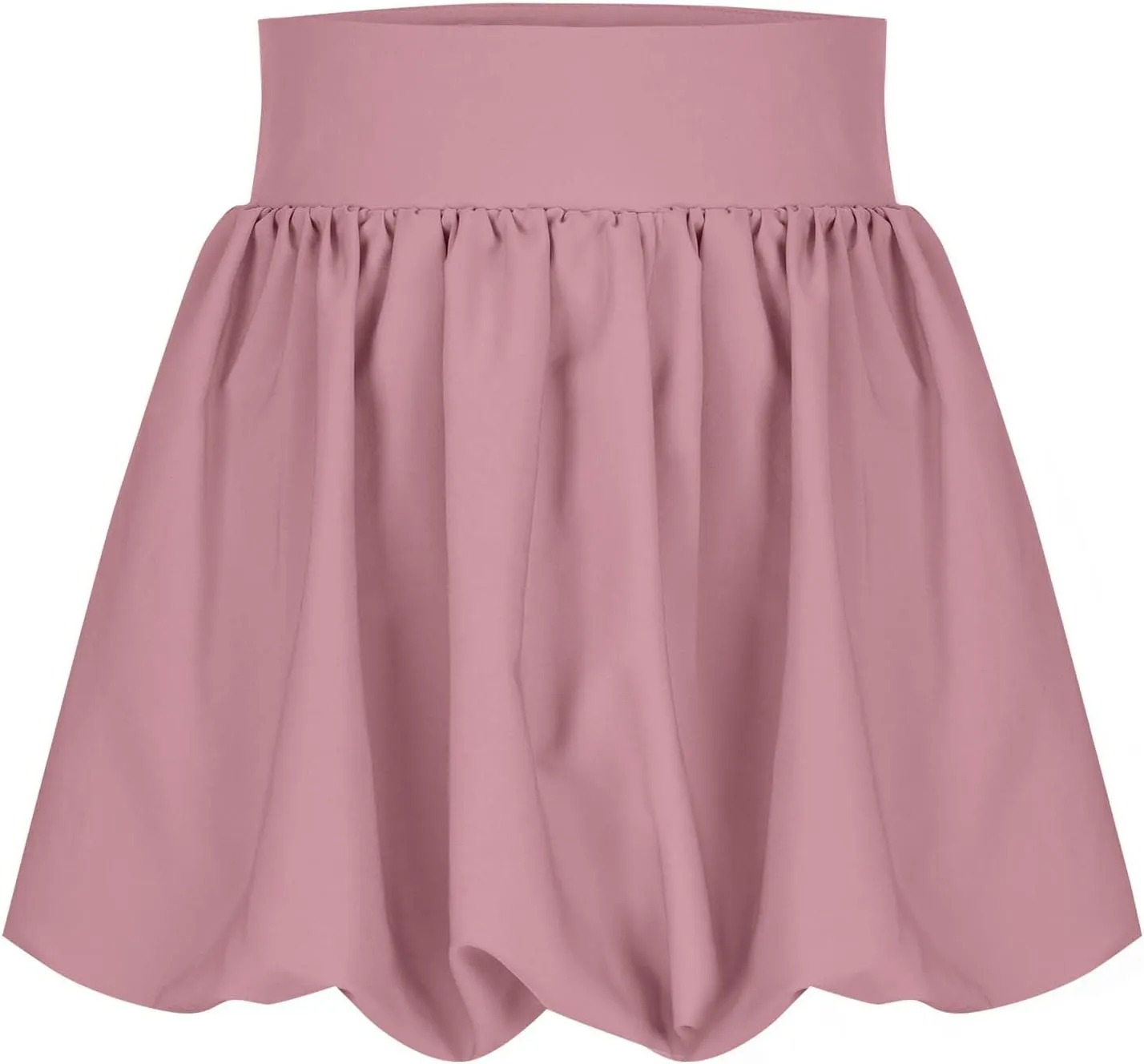 Puffy Mini Skirt for Women Solid Color High Waist Tiered Layer Ruffle Hem A Line Skirts Casual Fashion Flowy Skirt