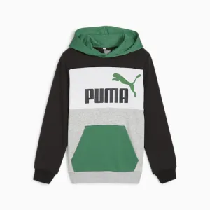PUMA JUNIOR GREEN ESS FT BLOCK HOODIE