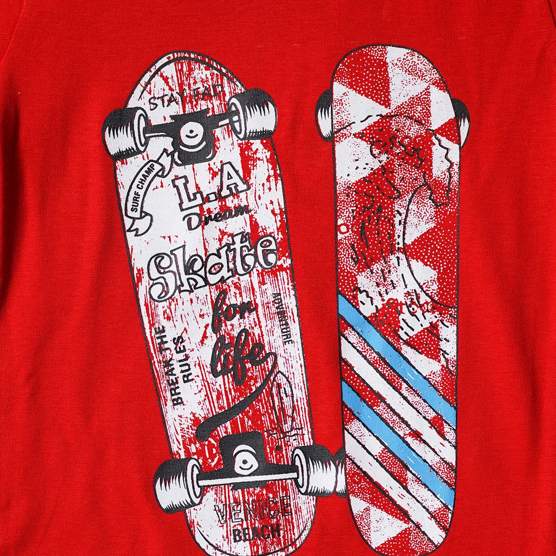 Red Color Printed T-Shirts for Boys