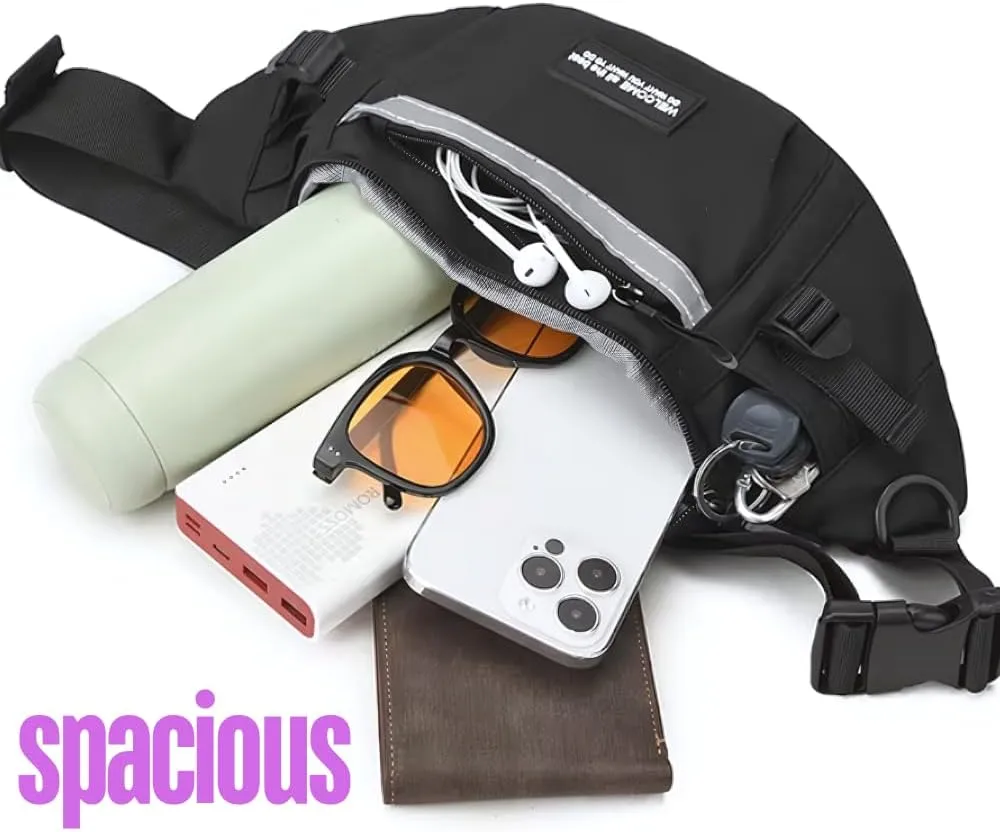 SAMAZON Waist Bag for Men & Women  Stylish Crossbody Sling Bag with Adjustable Strap, Multi-Pocket Design, Durable & Lightweight for Everyday Use, Travel, and Outdoors