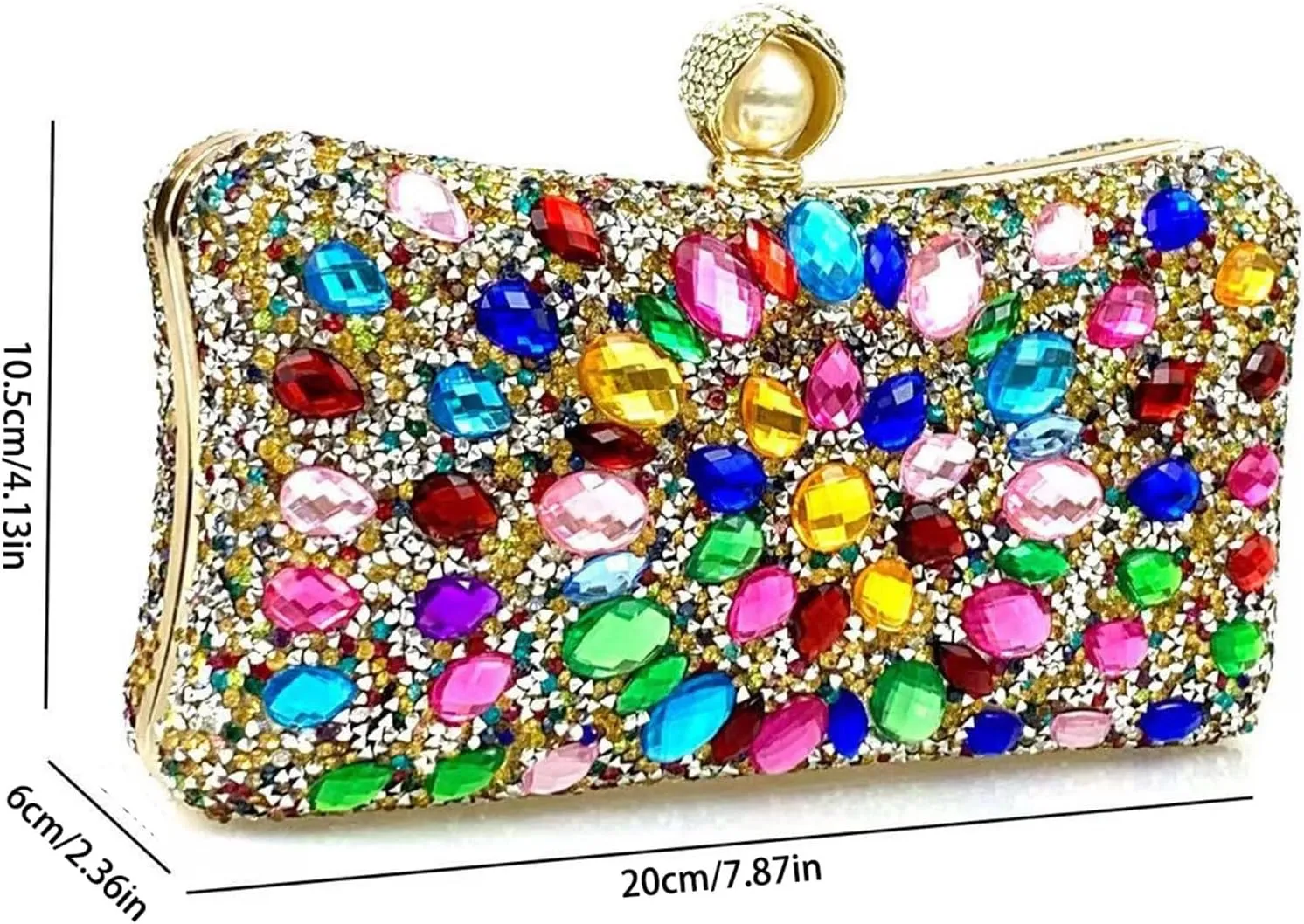 Sangeuhhlk Rhinestone Clutch Purse for Women Luxury Glitter Evening Rectangular Handbag Bride Prom Wedding Shoulder Purse(Silver)