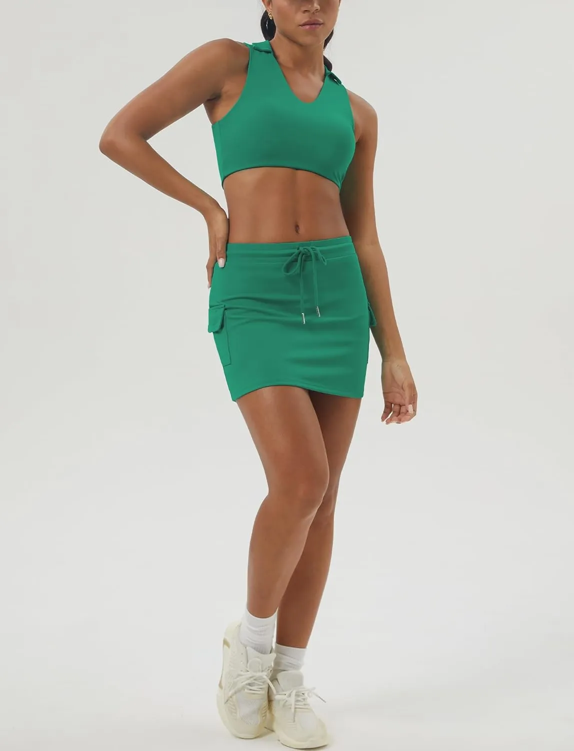 SEAUR Women's Bodycon Tennis Skirts Sports Skater Mini Skorts Athletic Skirt with Pockets