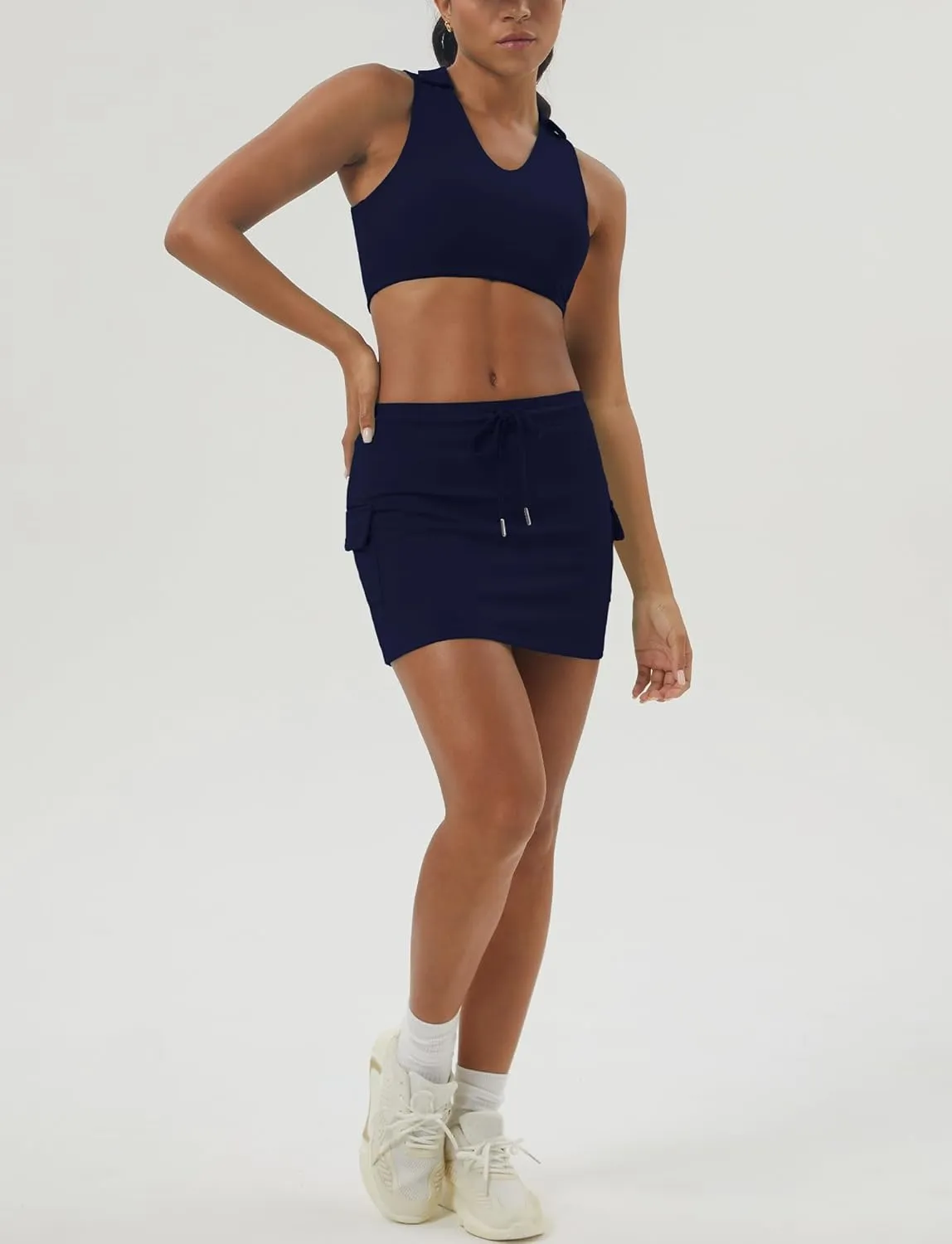 SEAUR Women's Bodycon Tennis Skirts Sports Skater Mini Skorts Athletic Skirt with Pockets
