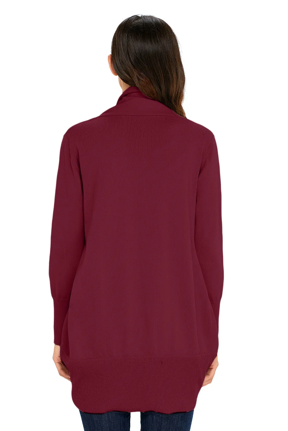 Sexy Burgundy Super Soft Long Sleeve Open Cardigan