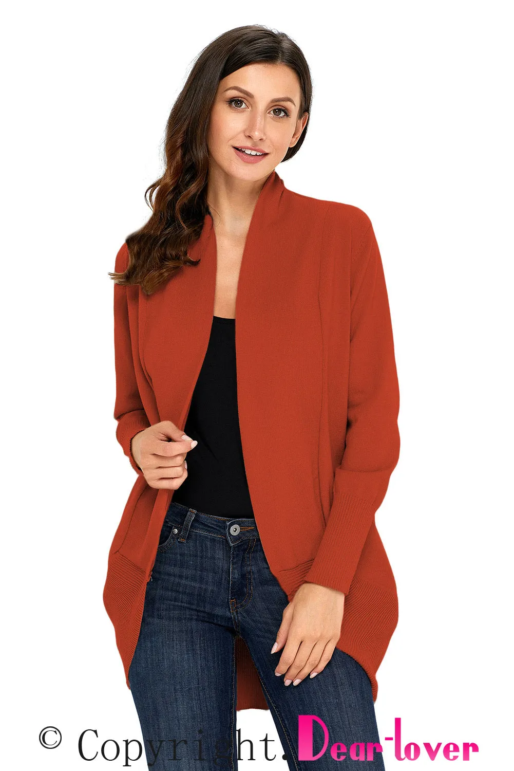 Sexy Maroon Super Soft Long Sleeve Open Cardigan