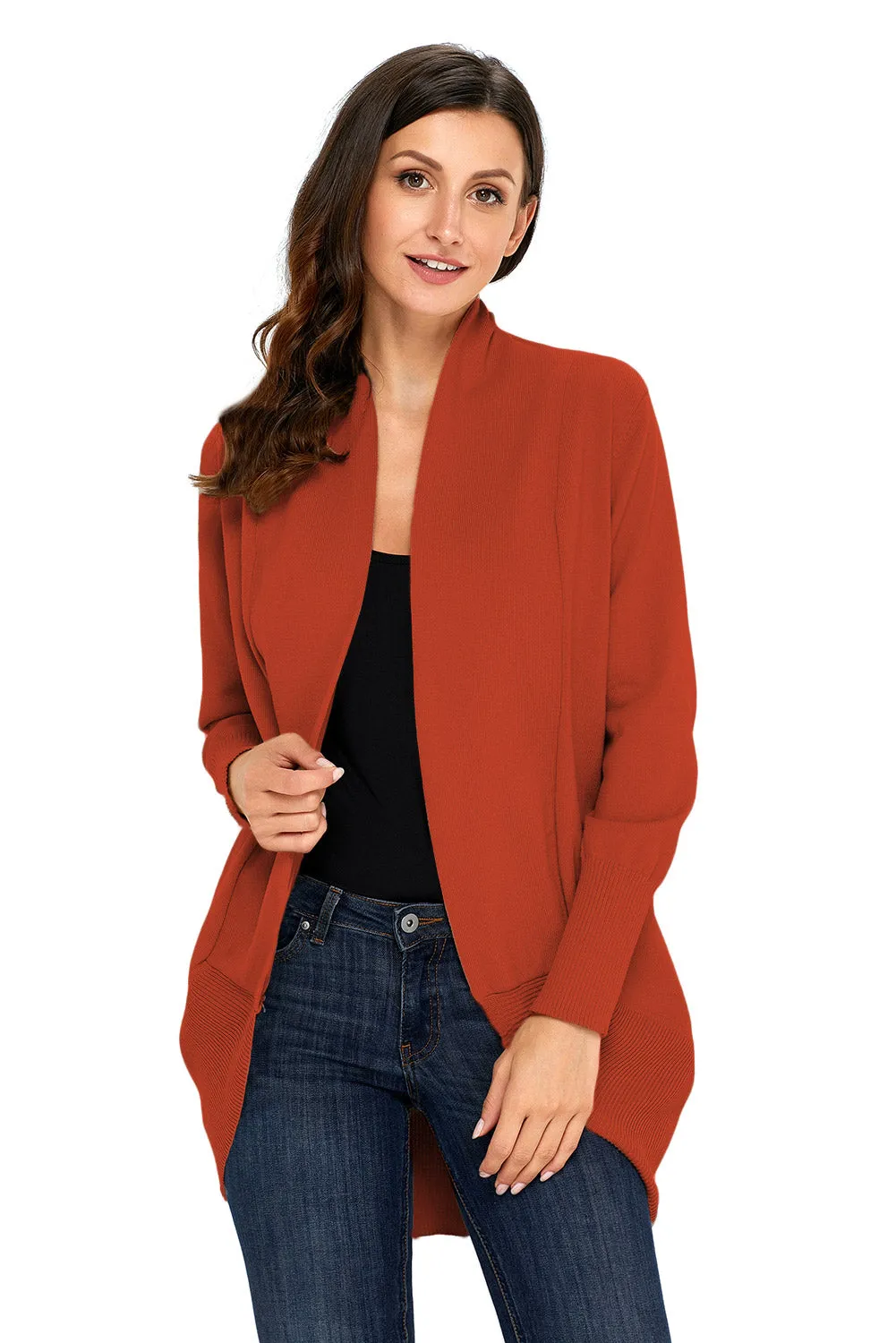 Sexy Maroon Super Soft Long Sleeve Open Cardigan