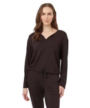 Ten Tree Ladies Soft Eco Terry Notch Neck Top