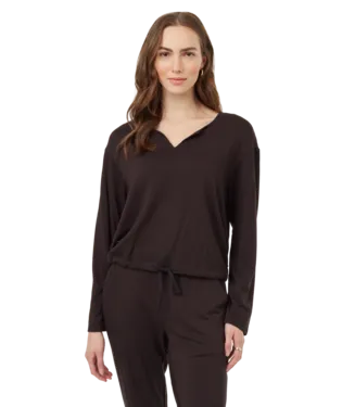 Ten Tree Ladies Soft Eco Terry Notch Neck Top