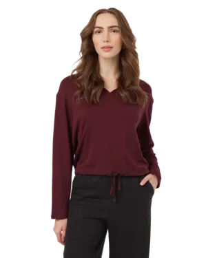 Ten Tree Ladies Soft Eco Terry Notch Neck Top