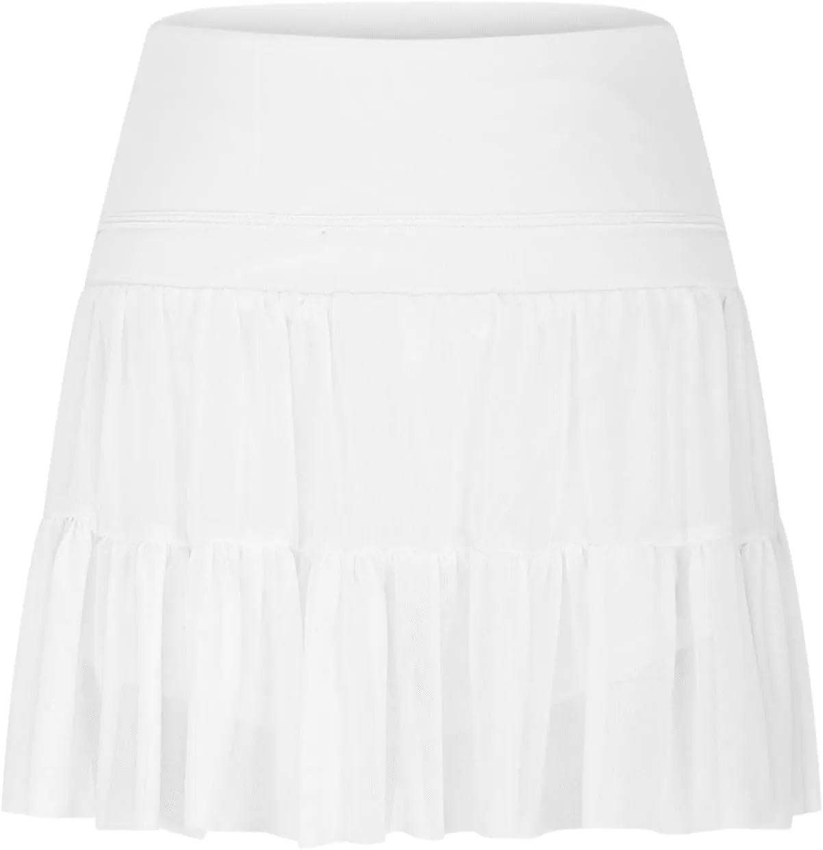 Tennis Skirts for Women Solid Elastic Waisted Tiered Smocked Ruffle Skirt Summer Casual Vacation Beach Short Skirt