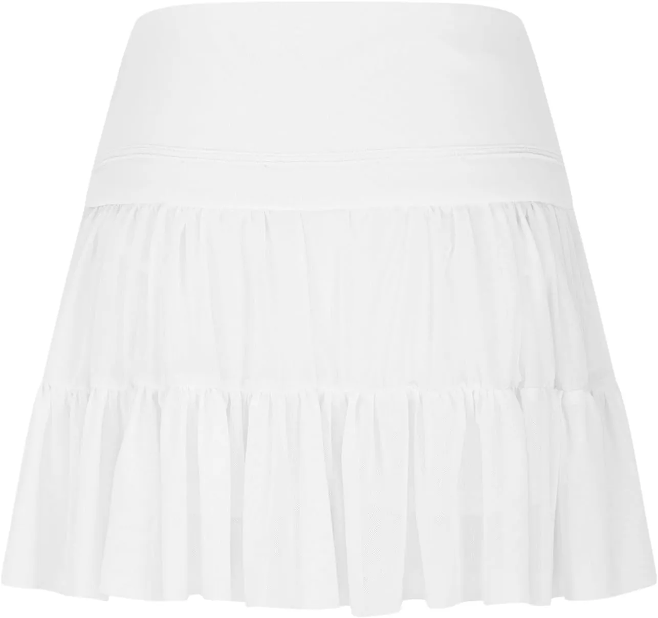 Tennis Skirts for Women Solid Elastic Waisted Tiered Smocked Ruffle Skirt Summer Casual Vacation Beach Short Skirt