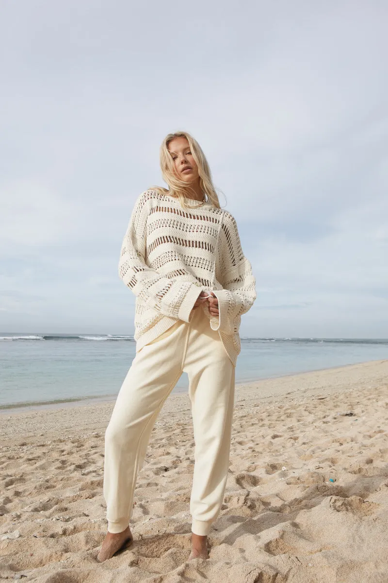 TIME OUT TERRY PANTS - CREAM