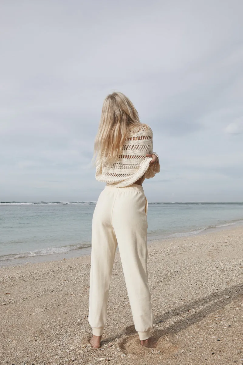 TIME OUT TERRY PANTS - CREAM