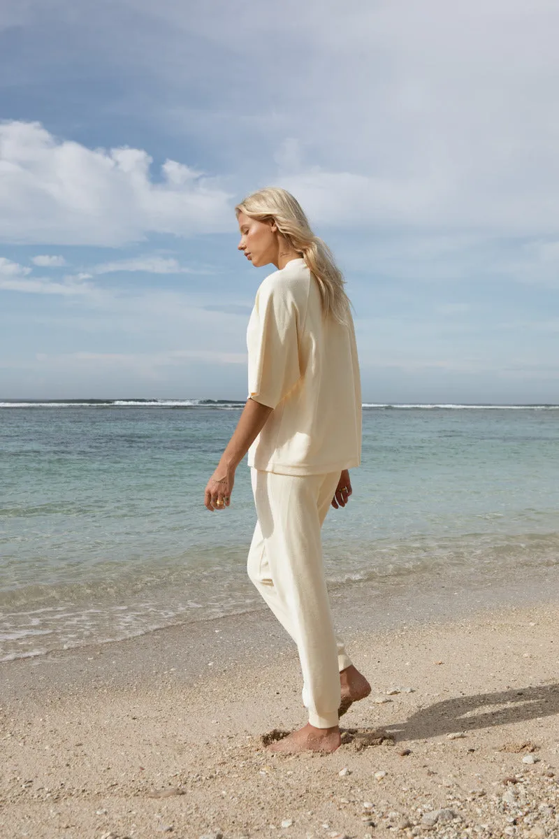 TIME OUT TERRY PANTS - CREAM