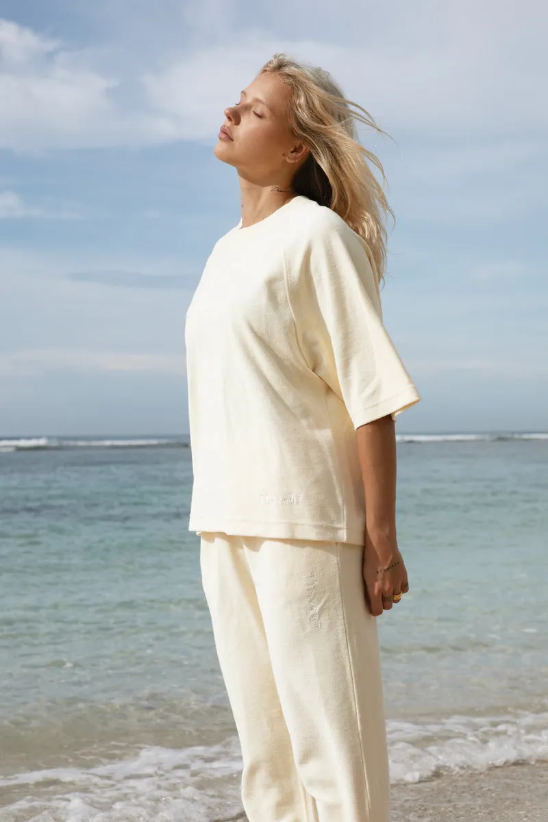 TIME OUT TERRY TEE - CREAM