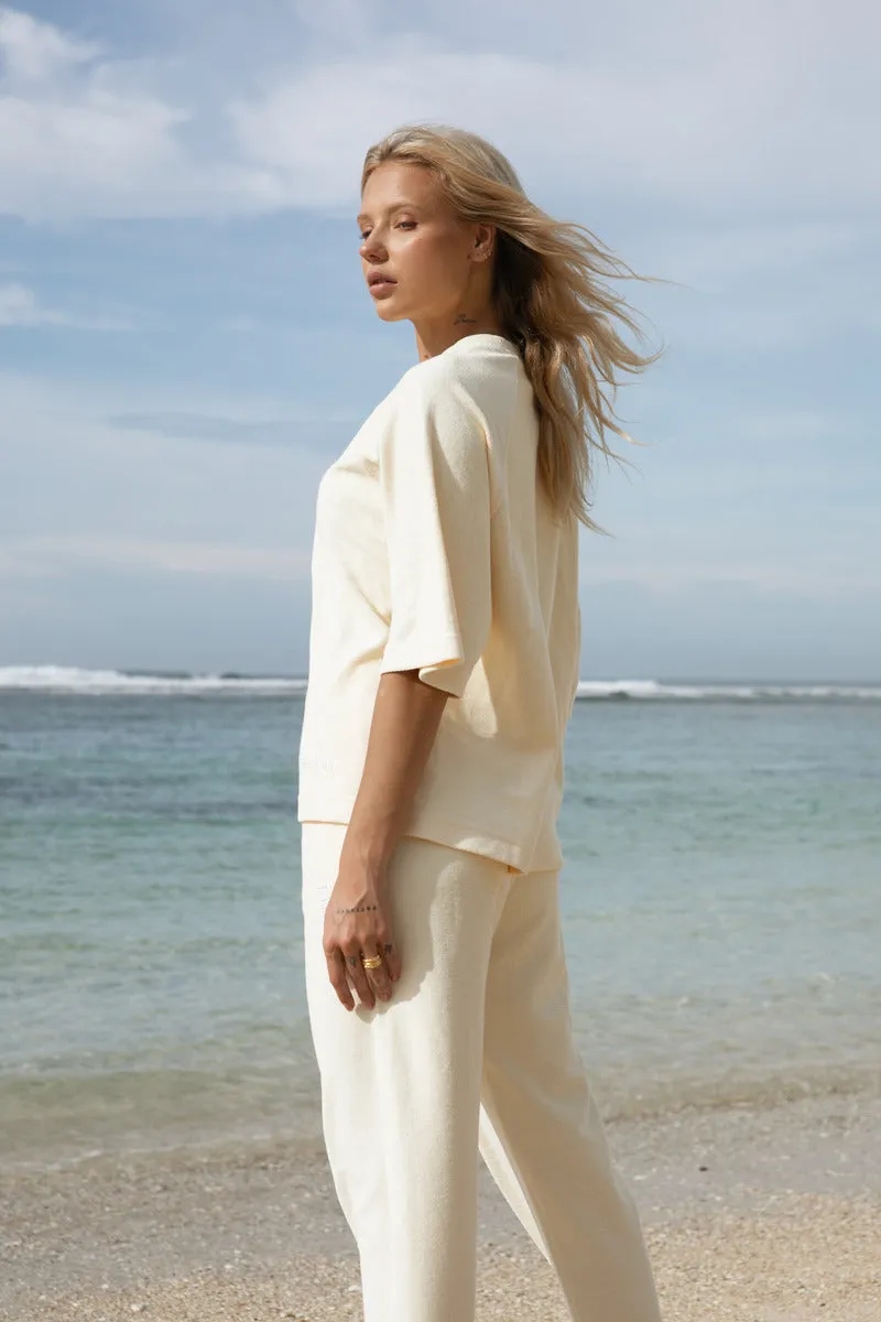 TIME OUT TERRY TEE - CREAM