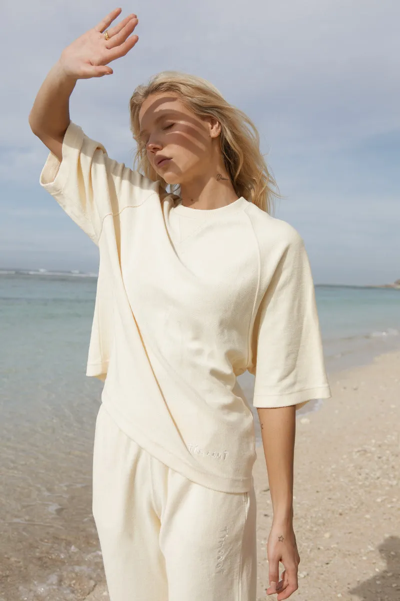 TIME OUT TERRY TEE - CREAM